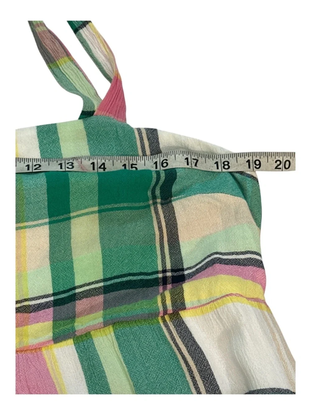 LOFT Plaid Gauze Tiered Maxi Dress Pockets Petites LP - Picture 7 of 11